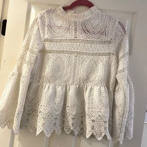 Boohoo Peplum Eyelet top